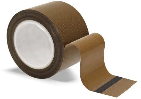 Anchira Cinta Teflón Adhesiva 50 mm x 10 m, Cinta Alta Temperatura, Selladora PTFE para Envasadora al Vacío y Sellado Manual e Impulso
