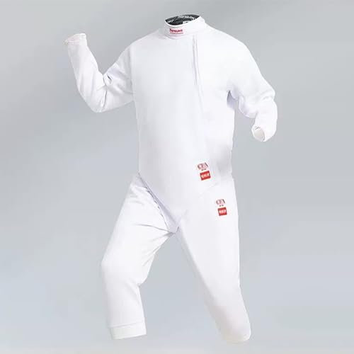 450N Fechtsport-Uniform Anzug , 3-teiliger Fecht Schutzanzug, Fechtkleidung, Weste/Hose/Jacke Aus 450N Anti-Dorn-Stoff, Professioneller Fechtanzug für Erwachsenen und Kinderfolie Degen und Säbel(40)