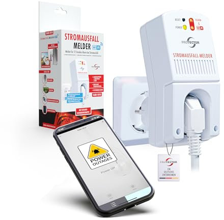 Protector SAM-1010 Détecteur de panne de courant 3500 W avec WiFi et application, tampon d'alimentation de secours, alarme de 12 heures, surveillance du courant pour panne de courant, idéal pour