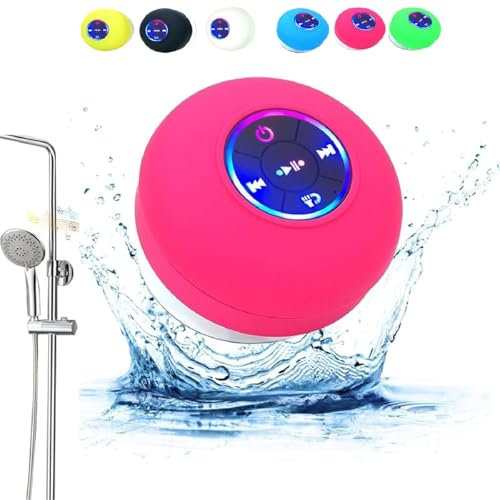 Generico Altoparlanti Namohouse, Mini altoparlante da doccia Bluetooth con luce LED, Altoparlante da doccia Namohouse Bluetooth impermeabile, Altoparlante Bluetooth Namohouse (Rosa)