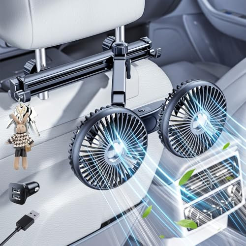 xuenair USB Car Fan for Backseat Kids Baby Rear Facing - Long Arm