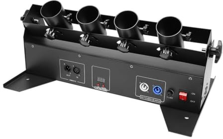 LJXFYSD Macchina Professionale a 4 Teste per Coriandoli, DMX512 e Radiocomando, Cannone Elettrico per Club DJ Set Spettacoli dal Vivo Concerti e Matrimoni