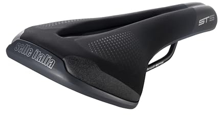 Selle Italia ST 5 Flow - Sella per Bicicletta da Città, Urbana, E-Bike, Telaio in FeC Alloy e Foro Anatomico, Inserti High-Viz - Taglia S2, Nero