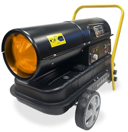 Autojack 30KW Diesel Space Heater For your Home or Workshop, 100 000 BTU Thermostat Portable Wheeled Home Office Garage Workshop Warehouse Greenhouse Building Site