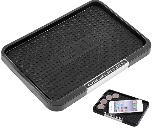 Tablero Silicona Antideslizante Teléfono Alfombrilla Soporte De Silicona para Teléfono Alfombrilla Antideslizante Bandeja para Salpicadero De Coche para Smartphone, Monedas, Pen, Mapas(Negro)