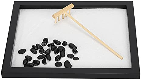 Japanischer Zen Garten für Schreibtisch, Sandkastendekoration Desktop Miniatur Strand Zen Garten Basteldekoration