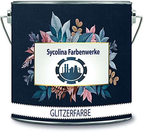 Sycolina Farbenwerke 1 Liter Glitzerfarbe Latexfarbe Dispersionsfarbe Innenwandfarbe Glitzerfarbe Glitterwandfarbe Glitter Wandfarbe