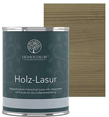 Lignocolor® Holzlasur (750ml Olivgrau) schützende Lasur für Außen & Innen Wasserbasis