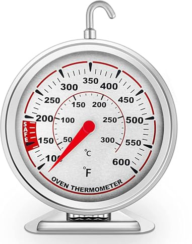 Extra Large 3 Oven Thermometer with Easy-Read Dial | Accurate Oven Temperature Reading | Dual Scale 100°F-600°F & -40°C-310°C | for Gas/Electric Ovens, Grill, BBQ, Baking, Meat