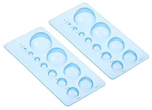 PATIKIL Papier Ligné Piquage Template Tableau 7x3 Pouce, 2 Paquet Demi Boule Domes 2-Rangée Matrice Crimpeur Outil pour 3D Fleur Pot Artisanat, Bleu