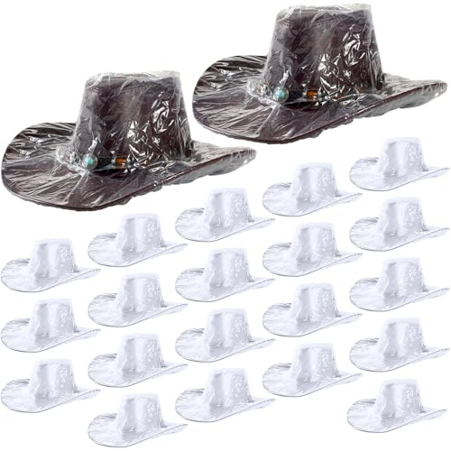 Lot de 10 Housses de Protection étanches et élastiques en Plastique Transparent pour Chapeau de Cowboy - pour Homme et Femme - Protège de la Pluie, de la Neige et de la poussière, Claire, Taille M