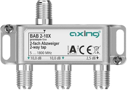 Axing BAB 2-10X 2-vägs grenuttag 10 dB 5–1800 MHz TV-data internet kabel-TV