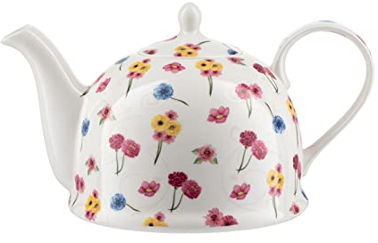 Iglu-Kanne Teekanne Stielblumen Porzellan mit Dekor Jameson and Tailor