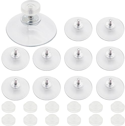 CTRICALVER 11 Pcs Ventouse Ø 40 mm Vitre, Ventouse Transparente PVC,avec Filetage M4 Écrou en Plastique Transparent, pour Fenêtre Mur Porte Verre Suspendu Quotidiennement