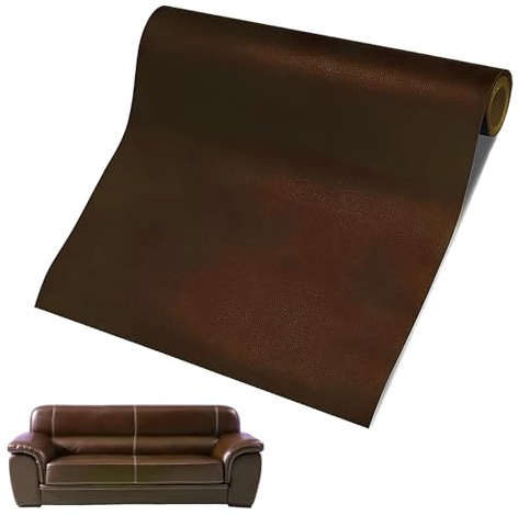 60 x 137cm Patch di Riparazione in Pelle, Patch Pelle Adesiva, Pelle Adesiva per Riparazioni, Ecopelle Adesiva, Toppe per Riparazione Autoadesive in Pelle PU per Tappezzeria (Marrone Scuro)