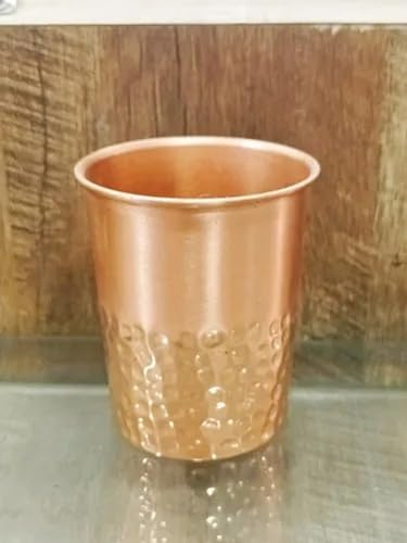OSNICA Lot de 2 gobelets en cuivre martelé pour la guérison ayurvédique, accessoires de vaisselle, hauteur 9,5 cm, ayurveda, santé, yoga, 300 ml
