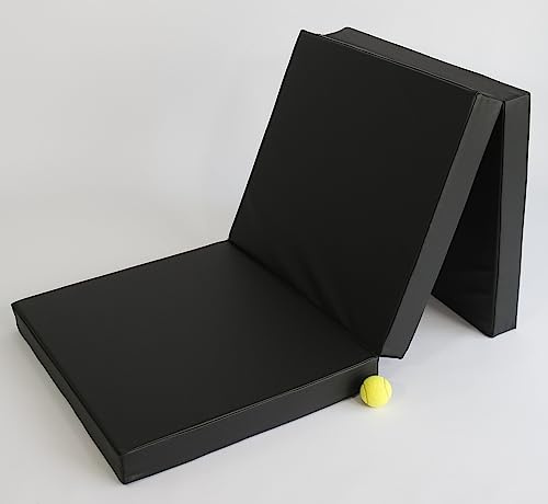 Colchoneta Gimnasia Plegable 180 x 70 x 8 cm, RG-25 (25 kg/m³) – Esterilla Fitness Antideslizante para Niños y Adultos, Espuma EPE, Fabricada en Alemania Negro