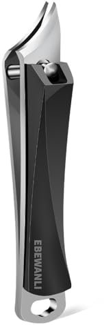 EBEWANLI Nagelknipser aus Edelstahl für tief eingewachsene & dicke Nägel – Ergonomische Fußnagelschere mit gewölbter, schräger Klinge und weiterer Backenöffnung für Senioren, Frauen und Männer