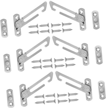 MAGICLULU 6pcs Window Opening Restrictor Safety Lock Catch for Casement Windows Stainless Steel Sash Lock