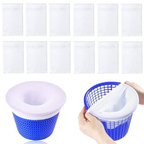 Ajuanbazha Prefiltre Skimmer Piscine Pack de 30 Pièces, Prefiltre Skimmer Réutilisable pour Paniers de Piscine, Capture Débris, Feuilles et Cheveux, Idéal pour Piscines Creusées et Hors Sol
