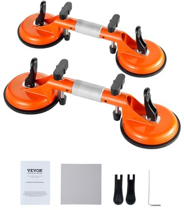 VEVOR 2 PCS Herramientas para Unir Juntas de Granito con Ventosas de 125 mm Ajustable a 180° Succión Vertical de 50 kg, Herramienta para Instalar en Encimeras de Baldosas, Piedra y Losas de Mármol