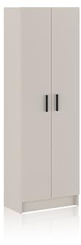 duehome | Armario Multiusos, 2 Puertas, Auxiliar, Modelo Multi Useful, Acabado en Color Blanco Roto, Medidas 60 cm (Ancho) x 180 cm (Alto) x 34,4 cm (Fondo)