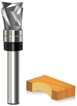 glryd Fresa a filo elicoidale da 8 mm, codolo da 8 mm, fresa elicoidale a compressione, diametro di taglio 12 mm, lunghezza di taglio 12,7 mm, con doppio cuscinetto a sfera, scanalata a spirale, fresa