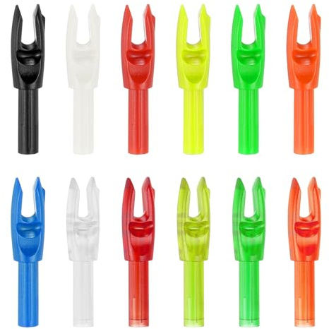 PATIKIL Archery Arrows Nocks 4.2mm, 12 Pack Plastic Insert Arrow Nock Replacement Arrow Tails for Hunting Shooting Compound Recurve Bow, Multicolor