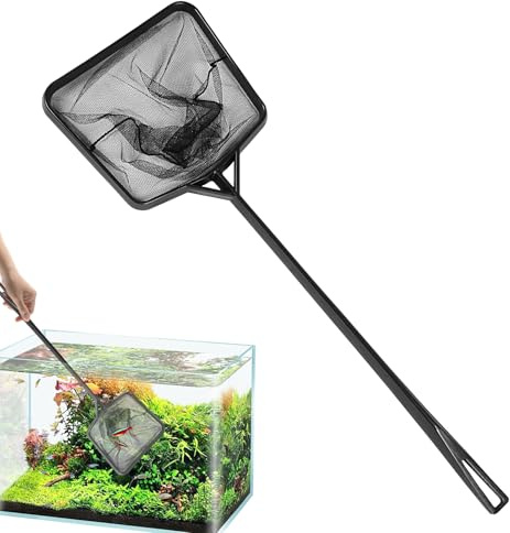 Red para Pecera - Red Portátil De Limpieza Y Espumado para Peceras | Malla Skimmer Ergonómica para Acuario para Elementos de Agua Interior, Arroyos, Piscinas, Fuentes y Bañeras