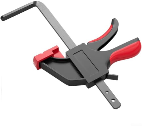 Jotekonoby Track Saw Guide Rail F Type Clamp with 90kg Maximum Clamping Force, Protective Rubber Tips and Quick-Release Mechanism for Woodworking(B)