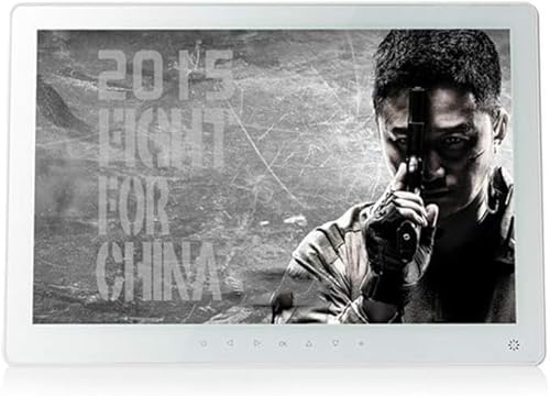JvFbjLF Cornice Digitale ad Alta Definizione da 15 Pollici con Pulsanti Touch, Album Fotografico elettronico e Lettore pubblicitario(White)