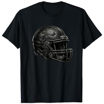 Casco de fútbol Americano patriótico Negro Camiseta