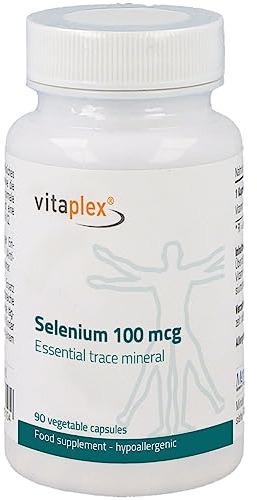 Vitaplex Selenium Kapseln hochdosiert (100 mcg, 90 Tabletten) - Natürliche und bioverfügbare Selen Antioxidantien - Natriumselenit Komplex Kapseln - Gentechnikfrei, hypoallergen, vegan