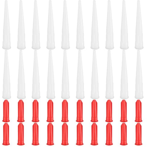 20 Stück Kartuschenspitzen, inkl 20 Kartuschentüllen, 20 Silikontüllen Ersatzspitzen Abdichten Kappen, Silikonkartuschen Kartuschendüsen, Silikonspitzen Silikondüsen Abdichten Düsen Ersatz