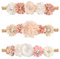 3 Pcs Haarband Baby Mädchen 0-3 Jahre, 3 Styles Stirnband Kinder mit Blumen Spitze Perle, Stretchy Nylon Haarreifen Mädchen, Stirnbänder Neugeboren, Haarreif Blumen, Haarbänder Weich Party Fotografie