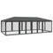 vidaXL Partyzelt, Pavillon mit 12 Mesh-Seitenteilen, Gartenpavillon für Party Hochzeit, Festzelt Gartenzelt Eisengestell Wasserfest UV-beständig, Anthrazit 8x4m HDPE