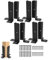 4 staffe regolabili per pali di recinzione, adatte per pali in legno, in acciaio inossidabile nero, kit di staffe per recinzione/pergola/ponte, con viti e chiodi di espansione (4) (8 pezzi da 2 mm)