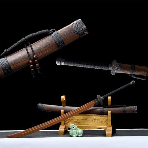HJHUUA Katana en Bois avec Gaine,épée en Bois Faite à la Main pour Les Arts Martiaux,entraînement,Kendo,Affichage,Cosplay,décoration,Cadeaux