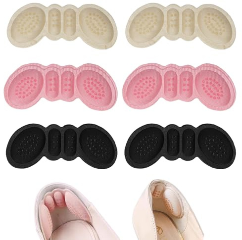 WOKICOR 3 paia Cuscini per tallone Pad Heel, salva tallone autoadesivi antiscivolo, talloniera morbida traspirante, heel pads contro vesciche piedi e sfregamenti uomo donna