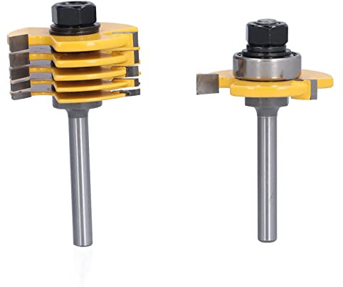 Set di frese per fresa per scanalature 3 ali regolabili 6 larghezze di taglio profondità 1/2 pollice gambo 1/4 pollici per lavorazione del legno fresatrici CNC macchine per