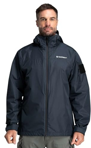 Baerskin Heavy-Storm Rain Jacket 2.0 – 20,000mm Waterproof Packable Rain Shell, PFAS-Free Breathable Tactical Hiking Jacket, 3-in-1 Hoodie Compatible, Men’s Outerwear