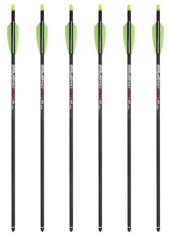 TenPoint Pro Elite 400 Carbon Crossbow Arrows - 20, Pack of 6 - with Alpha-Nock HP & HP Aluminum Bushing