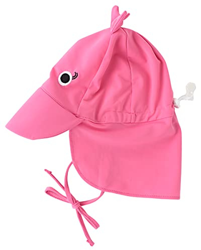 Cuddle Club Sombrero Ajustable con Cubrecuello para Bebés y Niños | Bloqueo del Sol en Cabeza y Cuello | Ajuste Frontal y Trasero - Flamenco - Pequeña