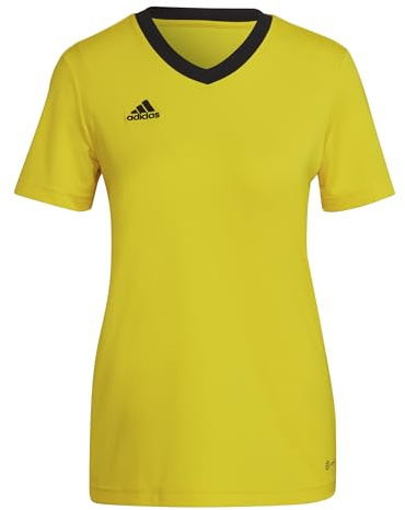 adidas Entrada 22 Jersey T-Shirt, Team Yellow/Black, L Mujer