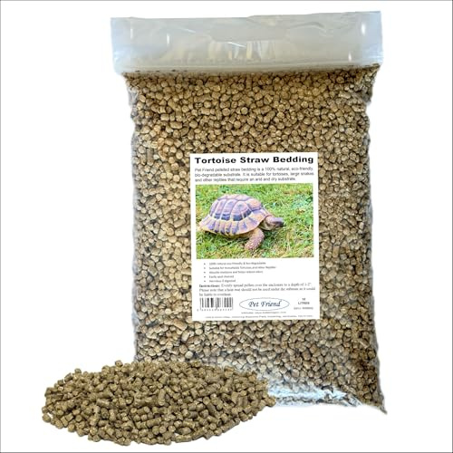 Pet Friend Tortoise Bedding Straw Terrain Substrate (10 Litre) For Hermanns Horsfields Marginated And Greek Spur-thighed And Species Originating From Dry Arid Climates