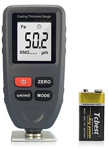 Lackmessgerät Auto Dickenmessgerät Materialdickenmessung Auto Schichtdickenmessung Tester mit Sensor für Auto Fe-NF Auto Power Off Messbereich 0-1300um (0-51,2 mil) Digitales Schichtdickenmessgerät