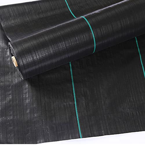 BOTOWI 142g/㎡ Tessuto Paesaggistico di Barriera per Erbacce da Giardino, Copertura del Terreno per Impieghi Gravosi, con permeabilità Superiore per Controllo delle Erbacce,Nero,3x300ft/0.91x91m