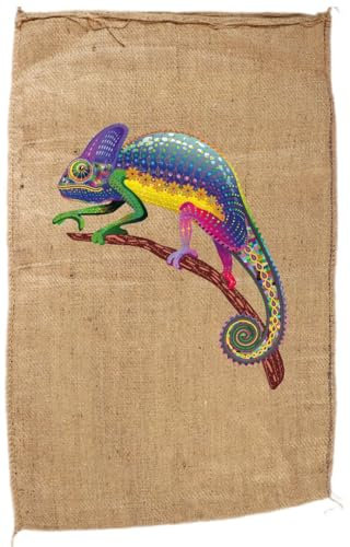 Sac à café en toile de jute avec motif sélectionné (caméléon)