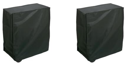 Rayen AA236 Housse pour Barbecue rectangulaire, PEVA, Noir, 90x65x90 cm (Lot de 2)