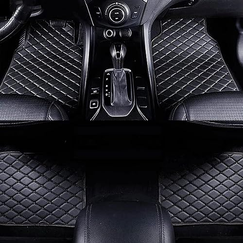 SZFCL Auto Bodenmatte Fußmatten für Peugeot 2008 2020-2023 2024, Nach Maß Allwetterschutz Leder Fussmatten Vorne und Hinten Automatten Set,Black